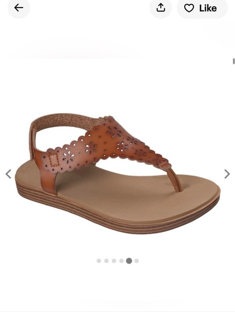 Skechers Brown Laser-Cut Thong Sandal